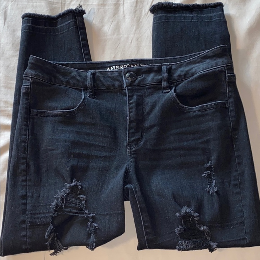 American Eagle Black Ripped Jeans